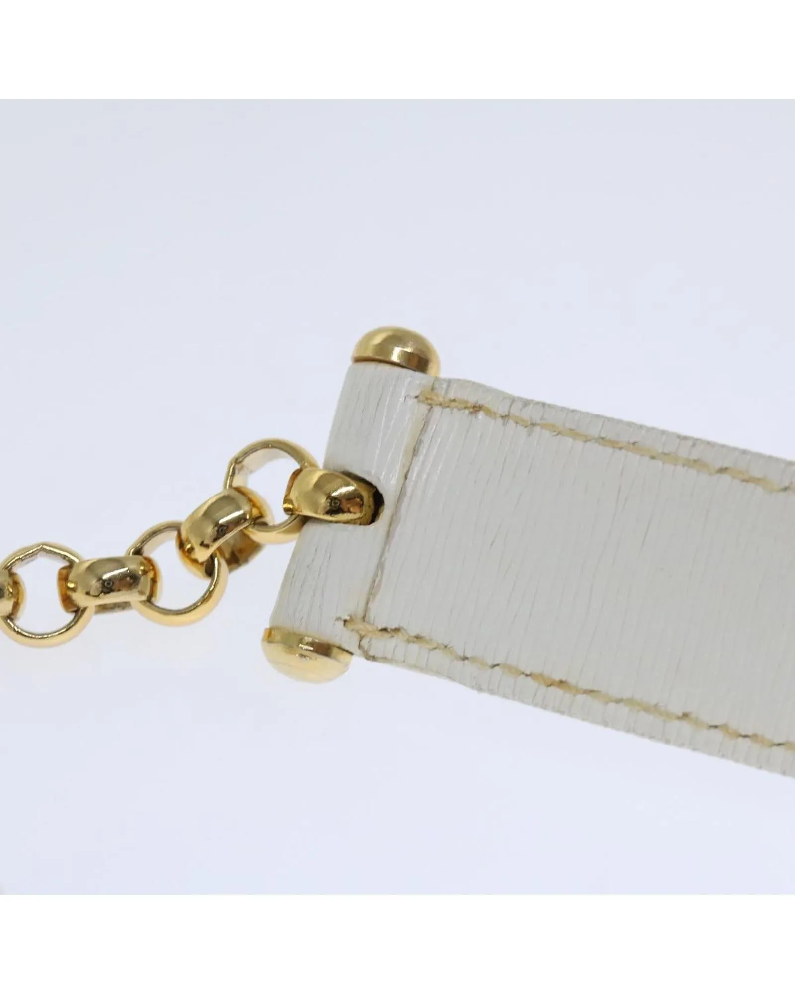 Vintage White Leather Chain Shoulder Bag by Chloe