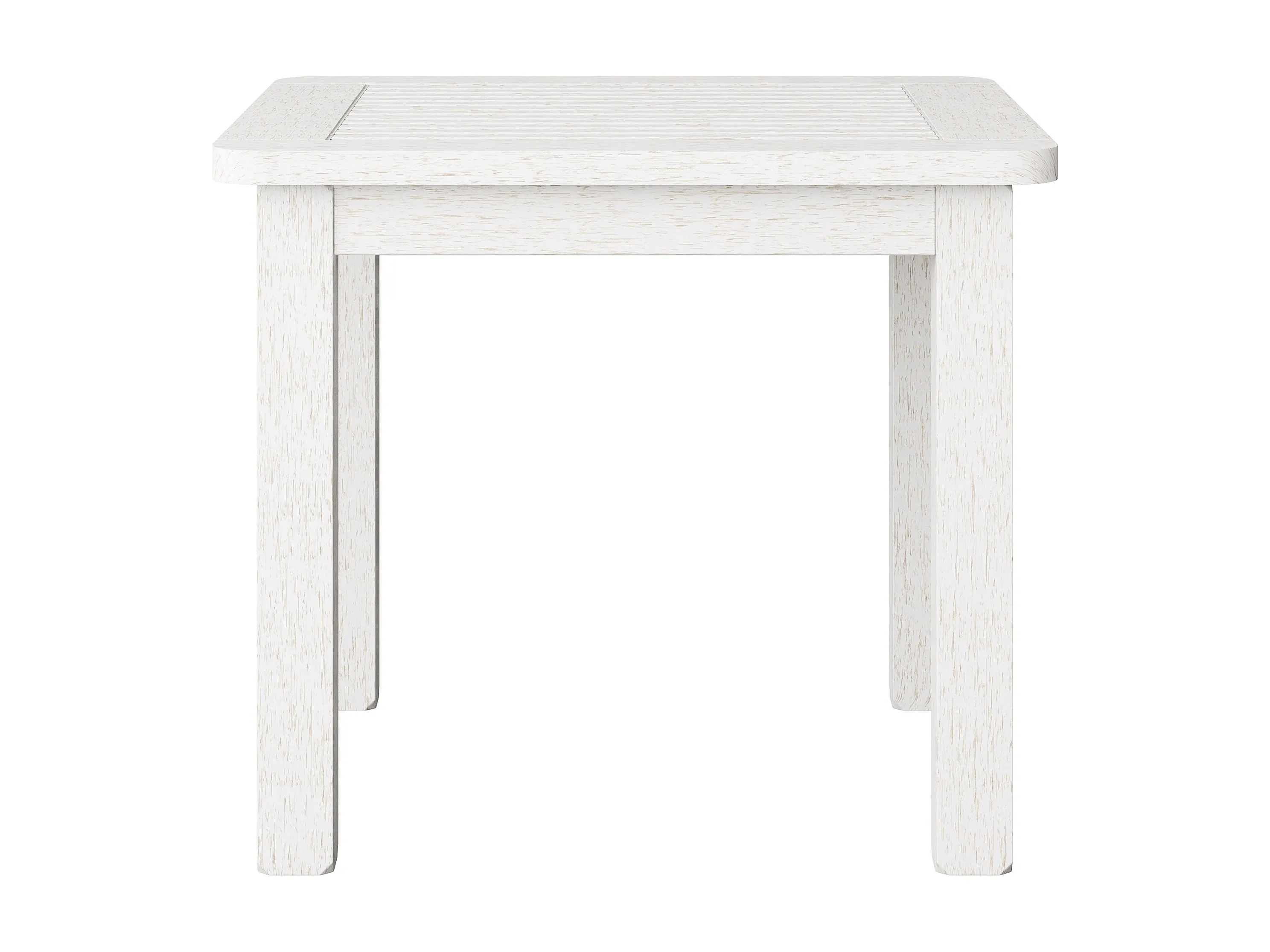 Washed White Hardwood Outdoor Side Table